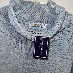 Peter England Nantucket Blue Organic Cotton Hand Loomed Size M Coastal NWT